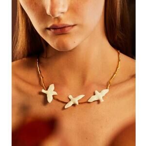 Lladro 01010068 MAGIC FOREST CHOKER #0068 16.5" White 3 Birds on Branch Necklace